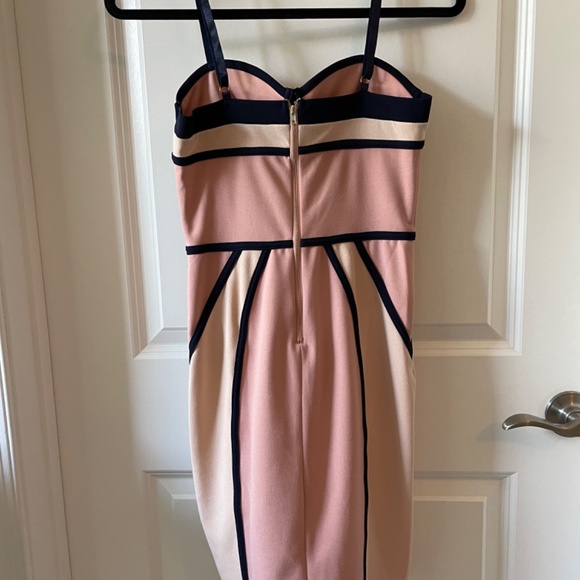 Entry Pink Color-block Pencil Dress - Picture 2 of 3